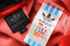 画像4: 00s adidasアディダス トレフォイル ロゴ刺繍 ツートン トラックジャケット 赤×濃紺 XL★ジャージ (4)