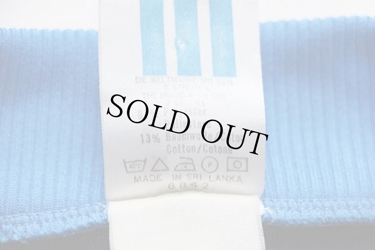 画像5: 90s adidasアディダス トレフォイル ロゴ刺繍 ツートン 切り替え トラックジャケット 青×紺 S★ジャージ (5)