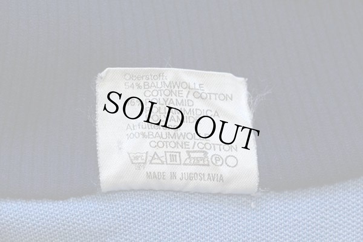 画像5: 70s ユーゴスラビア製 adidasアディダス トレフォイル ロゴ パッチ ツートン ハイネック トラックジャケット 青×紺 S★ジャージ (5)