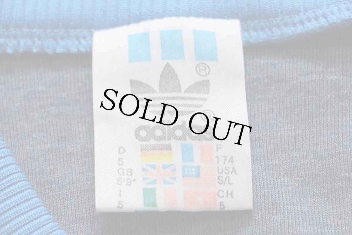 画像4: 90s adidasアディダス トレフォイル ロゴ刺繍 ツートン 切り替え トラックジャケット 青×紺 S★ジャージ (4)