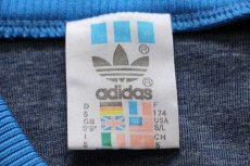 画像4: 90s adidasアディダス トレフォイル ロゴ刺繍 ツートン 切り替え トラックジャケット 青×紺 S★ジャージ (4)