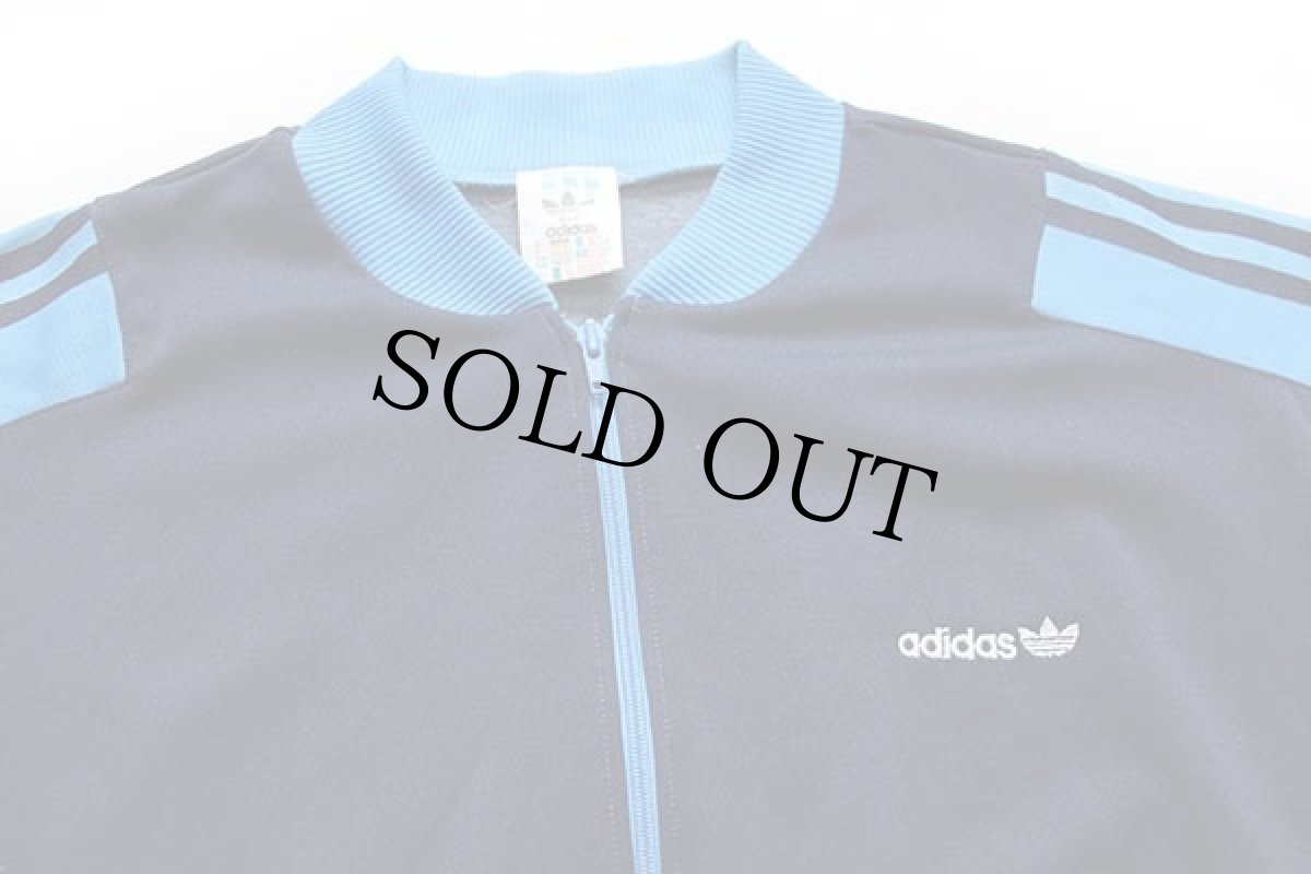 画像3: 90s adidasアディダス トレフォイル ロゴ刺繍 ツートン 切り替え トラックジャケット 青×紺 S★ジャージ (3)