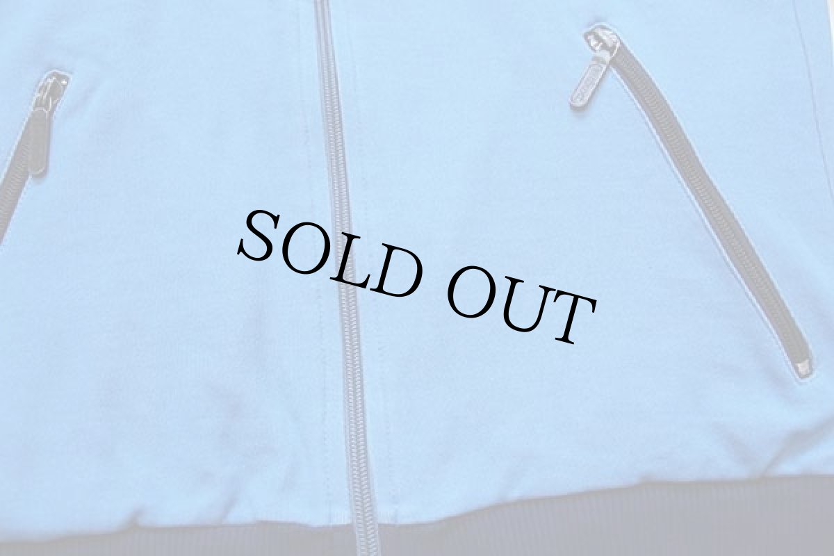 画像7: 70s ユーゴスラビア製 adidasアディダス トレフォイル ロゴ パッチ ツートン ハイネック トラックジャケット 青×紺 S★ジャージ (7)