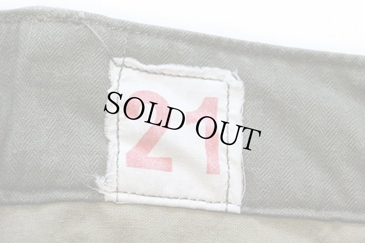 画像6: 60s フランス軍 FRENCH ARMY M-47 HBT ヘリンボーンツイル カーゴパンツ オリーブ 21 (6)