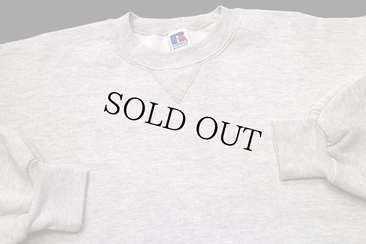 画像3: 90s USA製 RUSSELLラッセル 無地 前V スウェット オートミール L★ブランク (3)