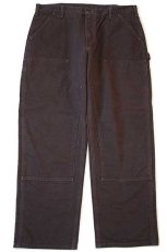 画像2: メキシコ製 carharttカーハート ダブルニー ダック地 ペインターパンツ 焦げ茶 w38 L30 (2)