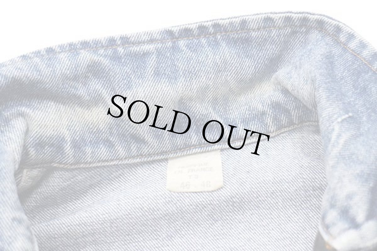 画像6: 80s フランス製 UNKNOWN デニム ワークジャケット T3 (6)