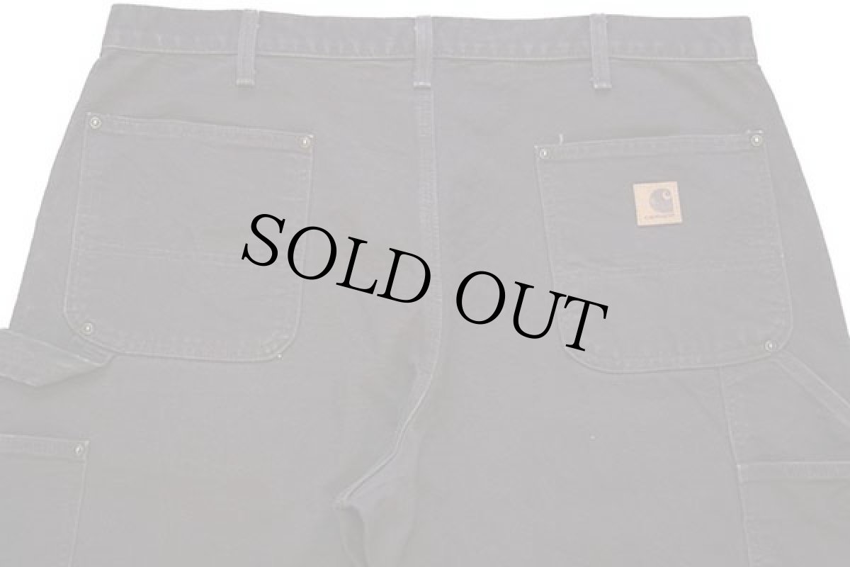 画像5: メキシコ製 carharttカーハート ダブルニー ダック地 ペインターパンツ 焦げ茶 w38 L30 (5)