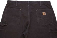 画像5: メキシコ製 carharttカーハート ダブルニー ダック地 ペインターパンツ 焦げ茶 w38 L30 (5)