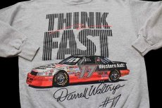 画像3: 90s USA製 NASCAR Darrell Waltrip #17 THINK FAST スウェット 杢グレー (3)