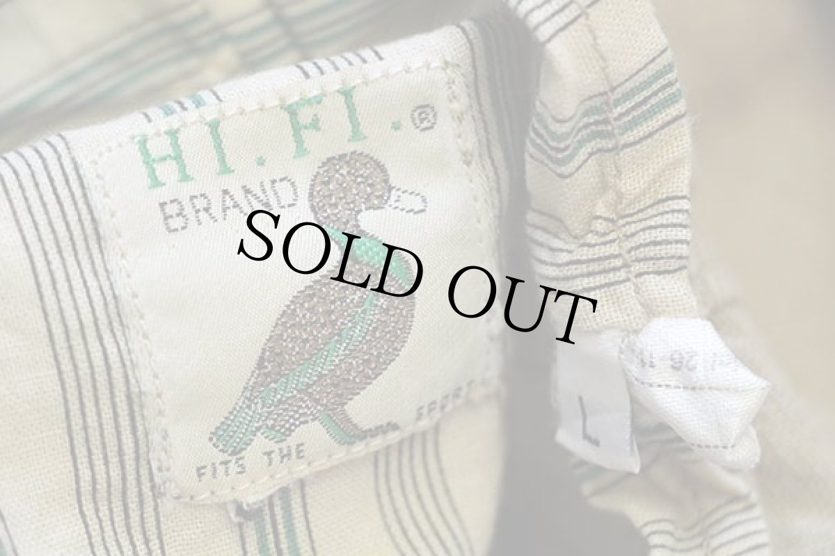 画像4: 80s HI.FI.BRAND パチポケ リネンパーカー カーキ L (4)