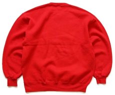 画像2: 90s USA製 RUSSELLラッセル 無地 前V スウェット 赤 L★ブランク (2)