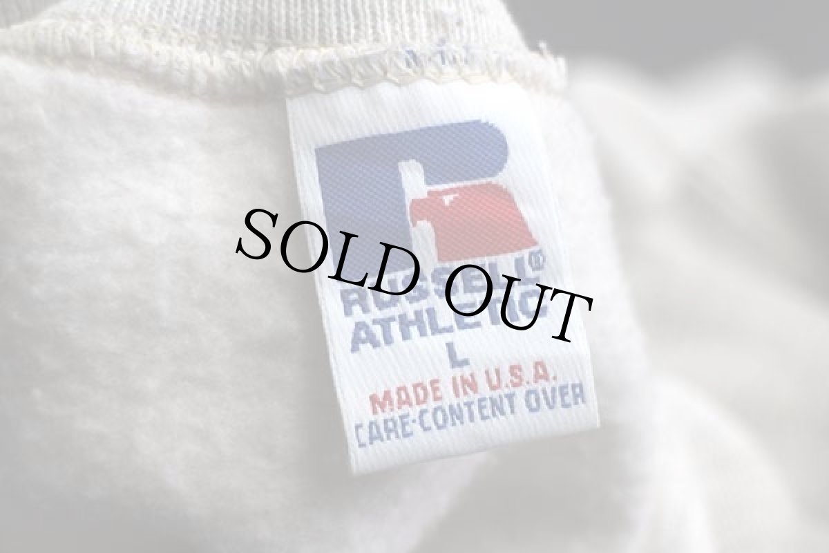 画像5: 90s USA製 RUSSELLラッセル 無地 前V スウェット オートミール L★ブランク (5)