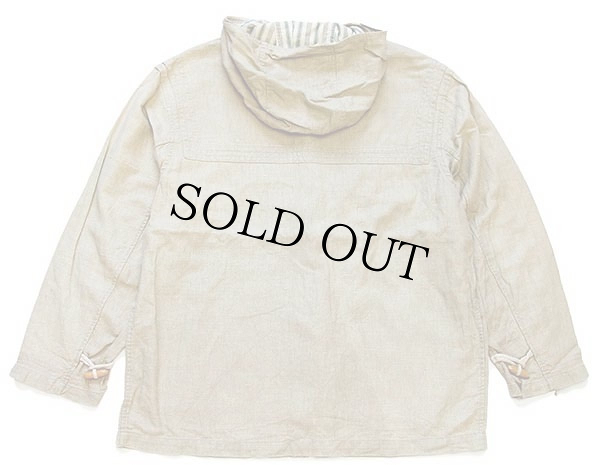 画像2: 80s HI.FI.BRAND パチポケ リネンパーカー カーキ L (2)