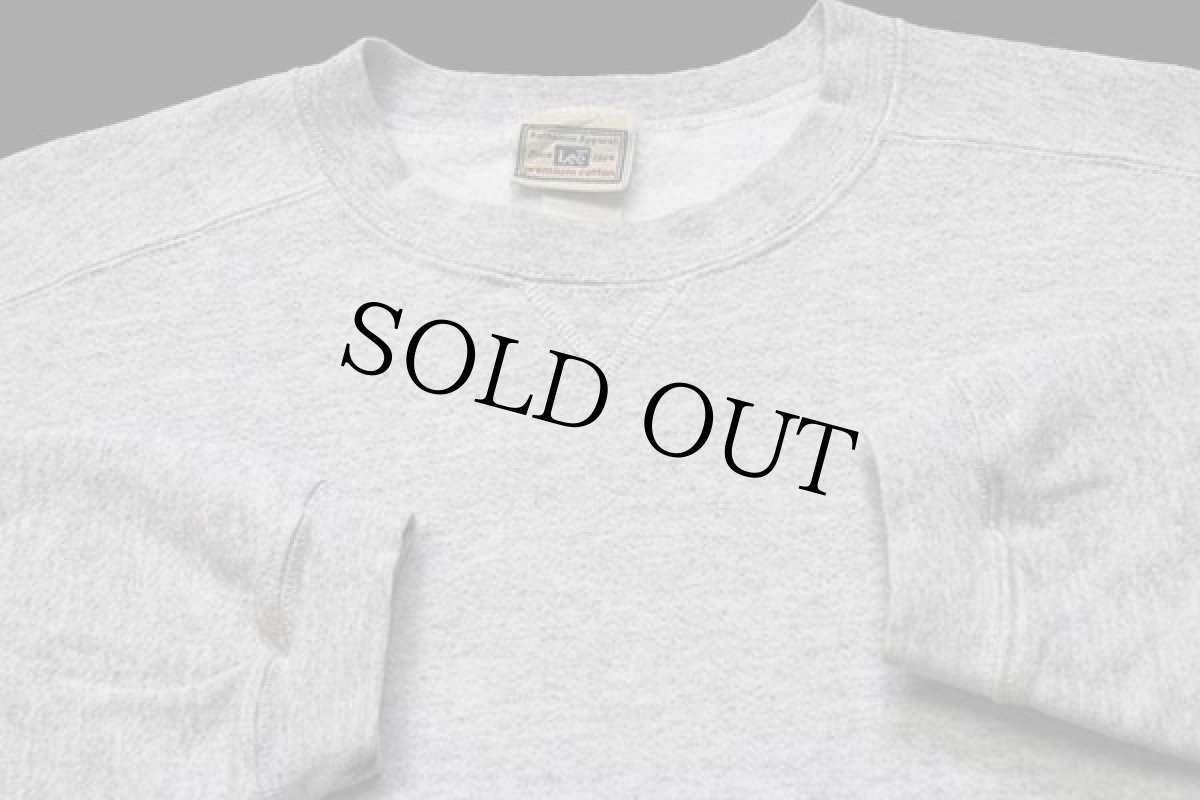 画像3: 90s USA製 Leeリー 無地 前V スウェット 杢ライトグレー L★ブランク (3)