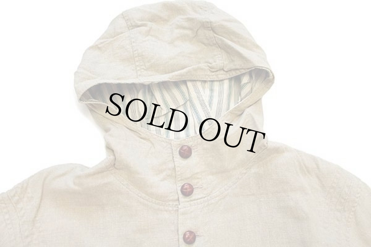 画像3: 80s HI.FI.BRAND パチポケ リネンパーカー カーキ L (3)