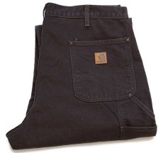 画像1: メキシコ製 carharttカーハート ダブルニー ダック地 ペインターパンツ 焦げ茶 w38 L30 (1)