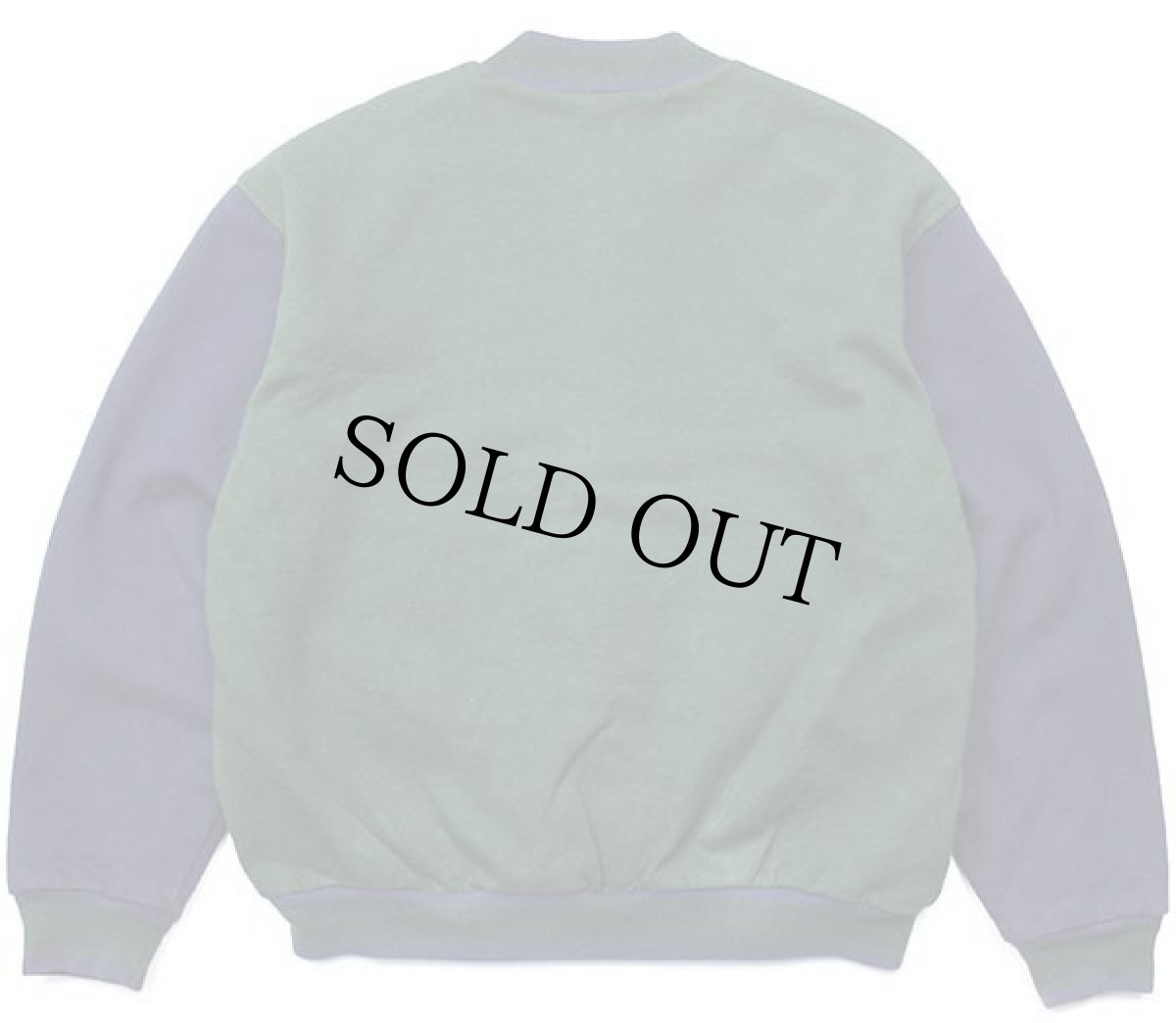 画像2: 00s FRUIT OF THE LOOM ツートン 切り替え スウェット スタジャン 緑×紺 L (2)