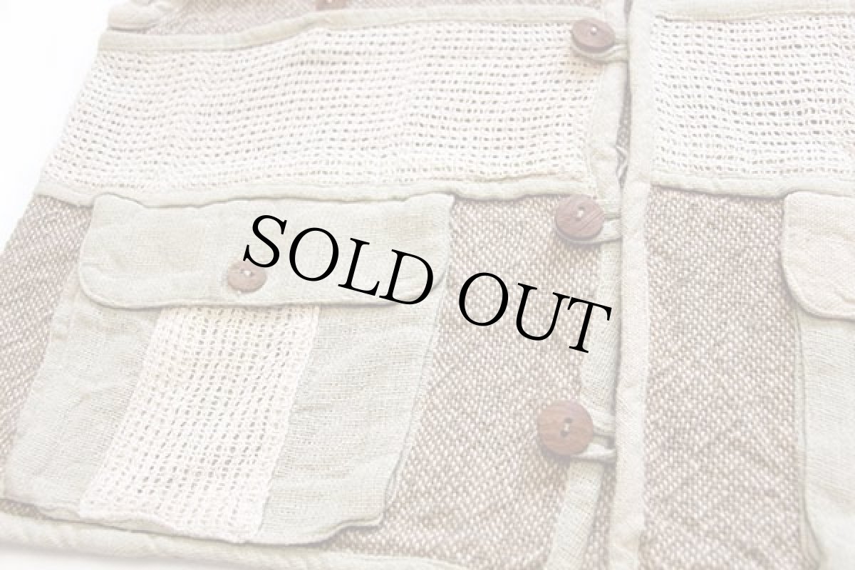 画像6: 90s LE CLUB メッシュ切り替え コットン ラグベスト ミックス XL (6)