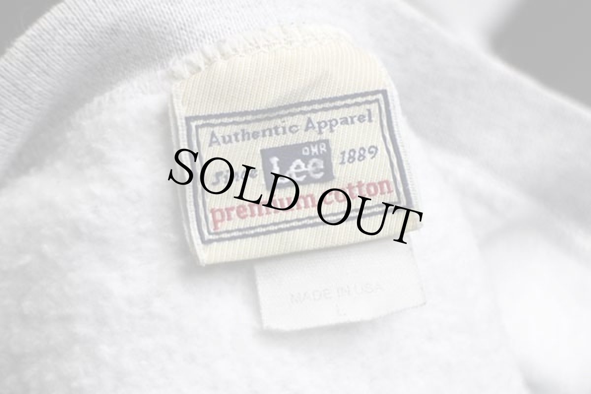 画像4: 90s USA製 Leeリー 無地 前V スウェット 杢ライトグレー L★ブランク (4)