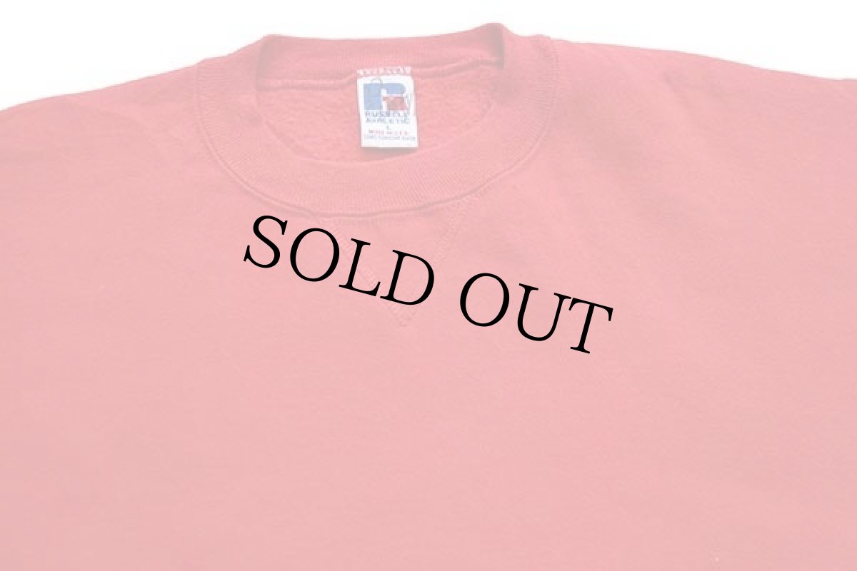 画像3: 90s USA製 RUSSELLラッセル 無地 前V スウェット 赤 L★ブランク (3)