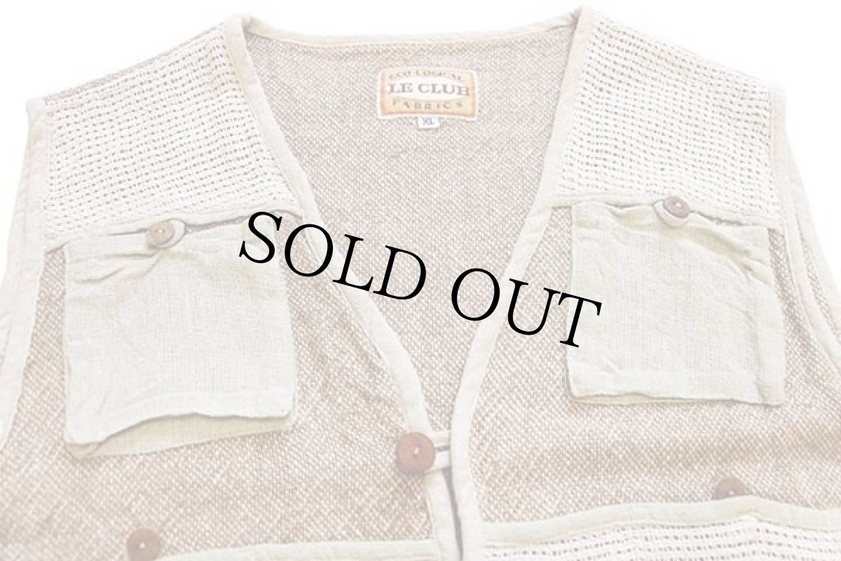 画像3: 90s LE CLUB メッシュ切り替え コットン ラグベスト ミックス XL (3)