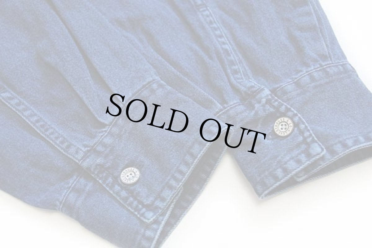 画像6: 90s Levi'sリーバイス ボタンダウン カラーデニムシャツ 後染め 紺 (6)