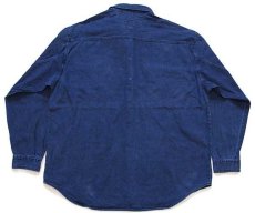 画像2: 90s Levi'sリーバイス カラーデニムシャツ 後染め 紺 XL (2)