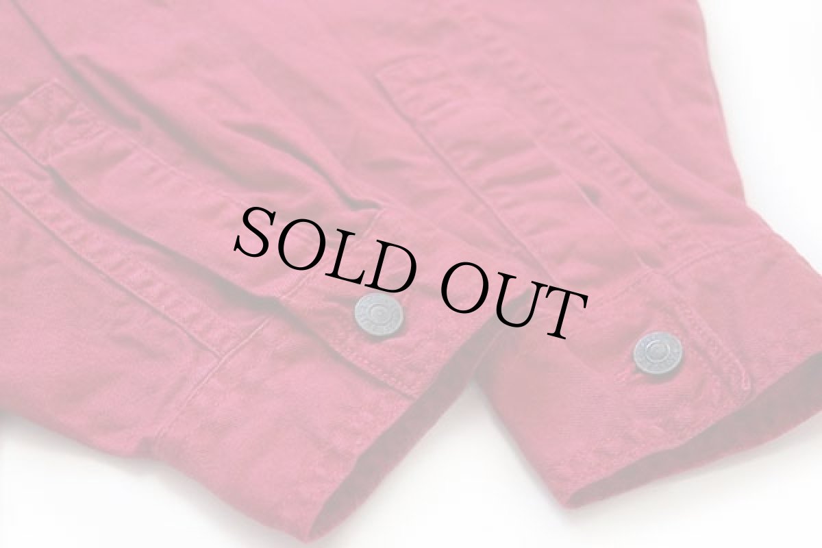 画像6: 90s Levi'sリーバイス カラーデニムシャツ 濃赤 XL (6)