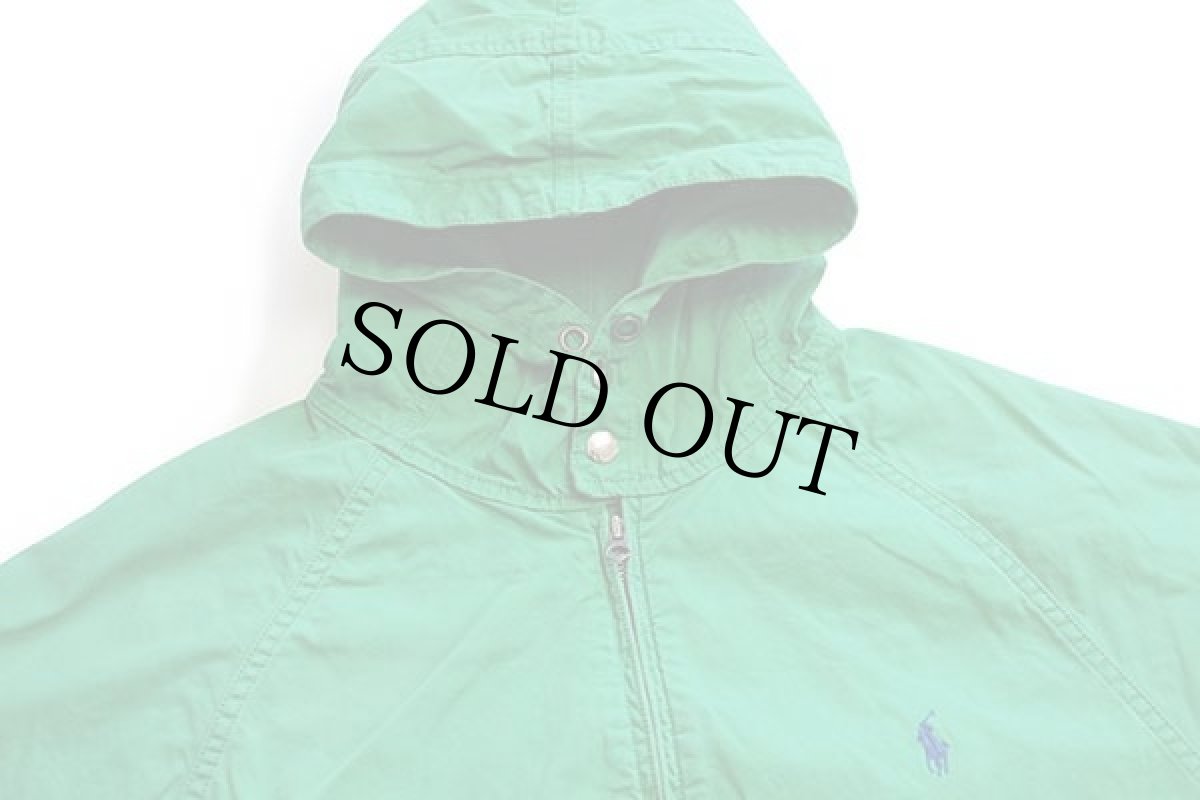 画像3: ポロ ラルフローレン ワンポイント コットン×ナイロン パーカー 緑 XL (3)