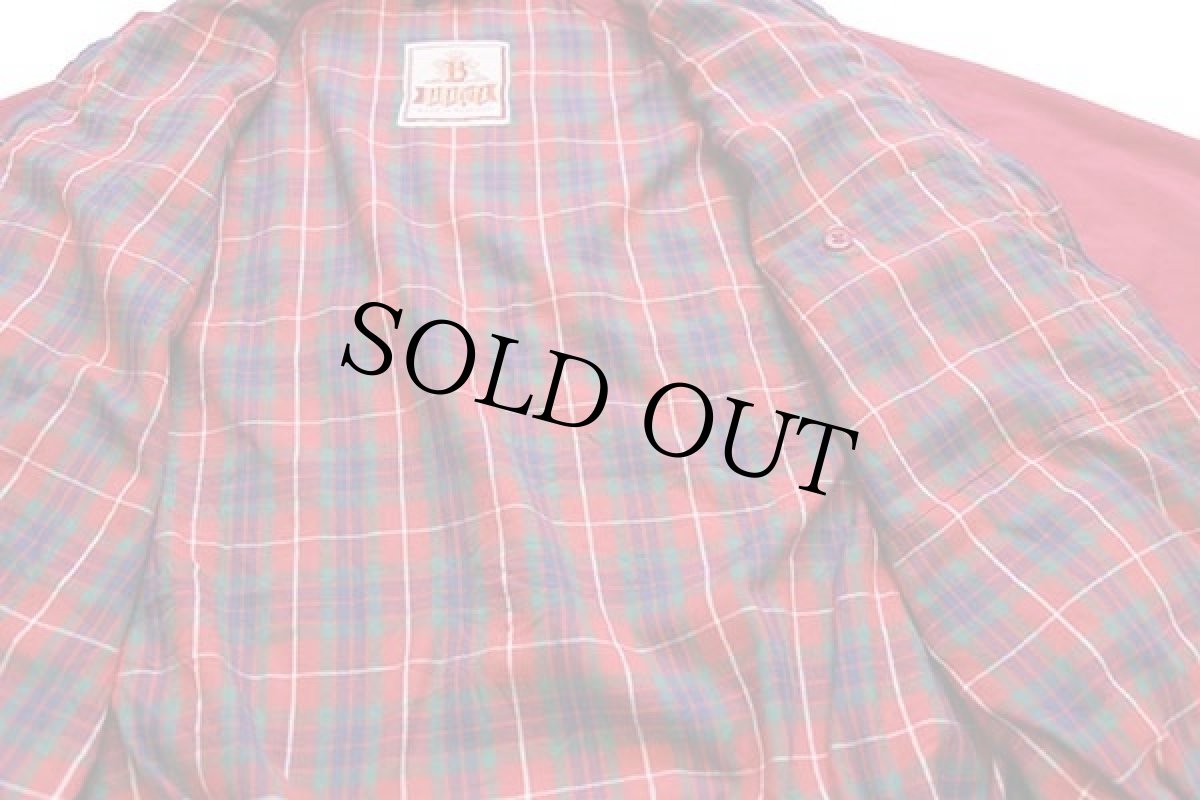 画像5: 80s 英国製 BARACUTAバラクータ G9 タータンチェックライナー コットン ハリントンジャケット 濃赤 38 (5)