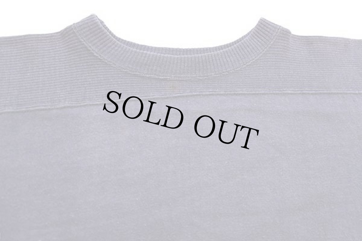 画像4: 50s UNKNOWN 無地 コットン フットボールTシャツ ナス紺 フェード (4)