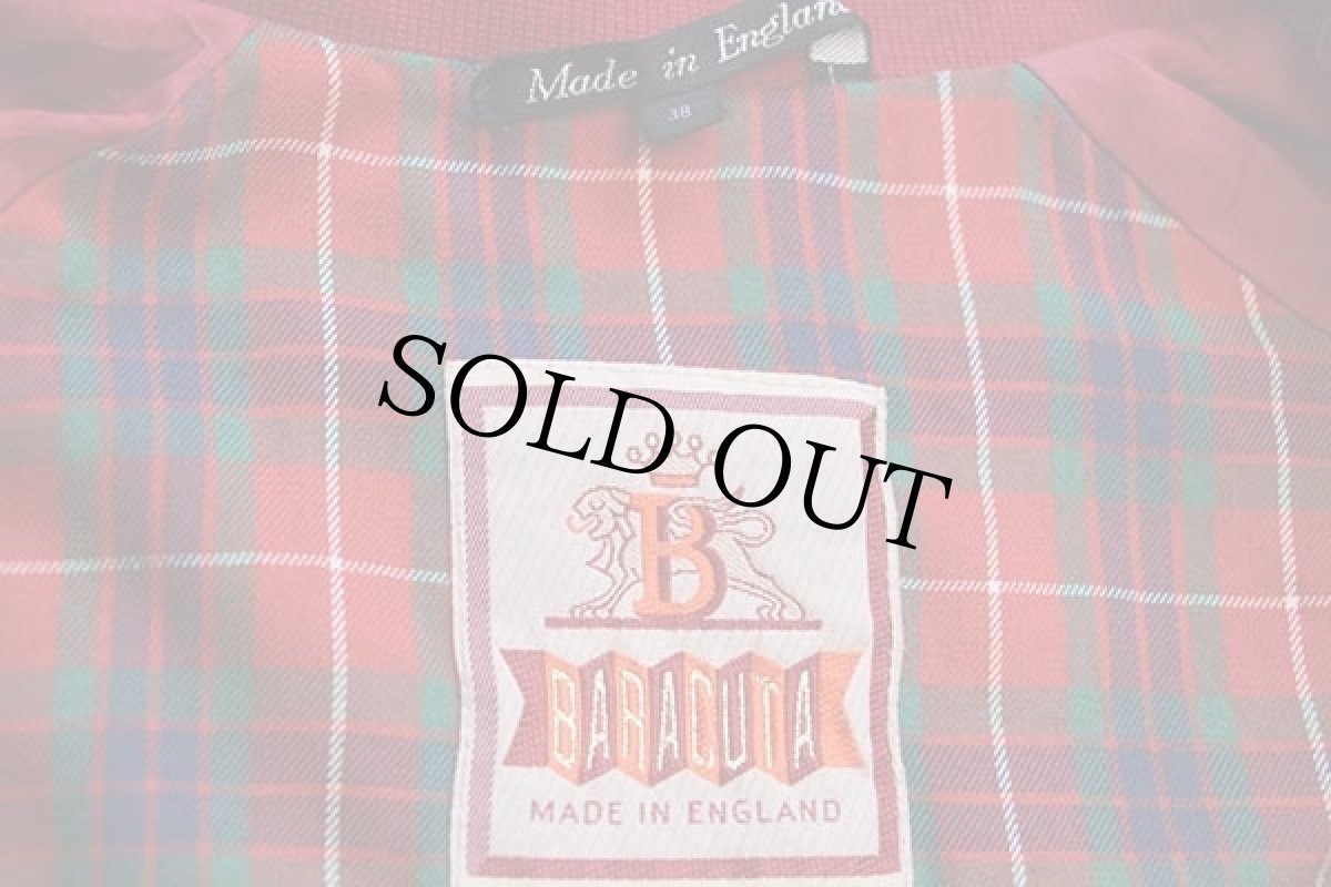 画像4: 80s 英国製 BARACUTAバラクータ G9 タータンチェックライナー コットン ハリントンジャケット 濃赤 38 (4)