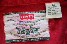 画像4: 90s Levi'sリーバイス カラーデニムシャツ 濃赤 XL (4)
