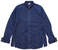 画像1: 00s Levi'sリーバイス ENGINEERED JEANS サンプル 立体裁断 ボタンダウン デニムシャツ L★ユーロ (1)