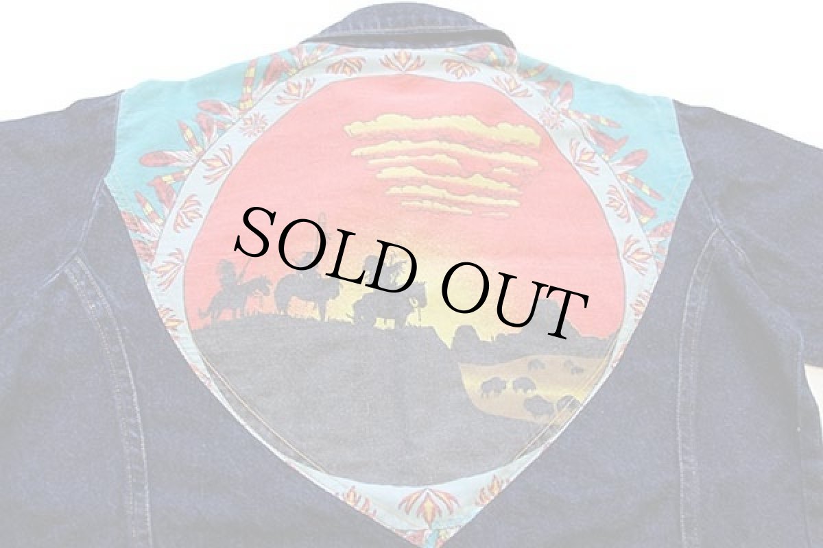 画像4: 80s ハンドメイド ネイティブ アメリカン ヨーク切り替え デニム ウエスタンシャツ (4)