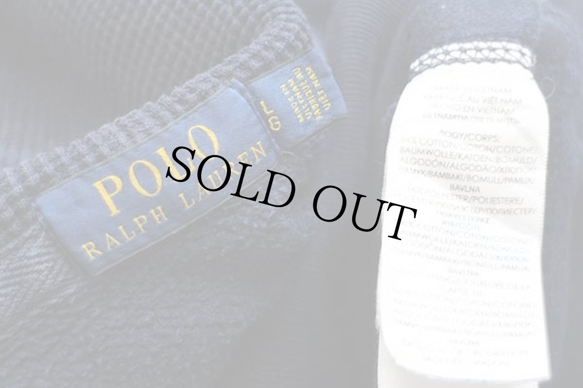 画像4: ポロ ラルフローレン ワンポイント フード裏サーマル スウェット ジップパーカー 紺 L (4)