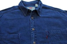 画像3: 90s Levi'sリーバイス カラーデニムシャツ 後染め 紺 XL (3)