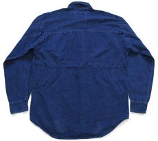 画像2: 90s Levi'sリーバイス ボタンダウン カラーデニムシャツ 後染め 紺 (2)