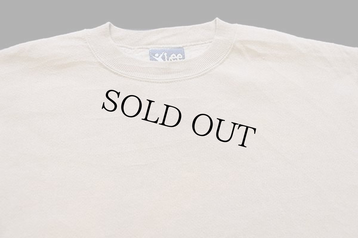 画像3: 90s USA製 Leeリー 無地 スウェット ベージュ L★ブランク (3)