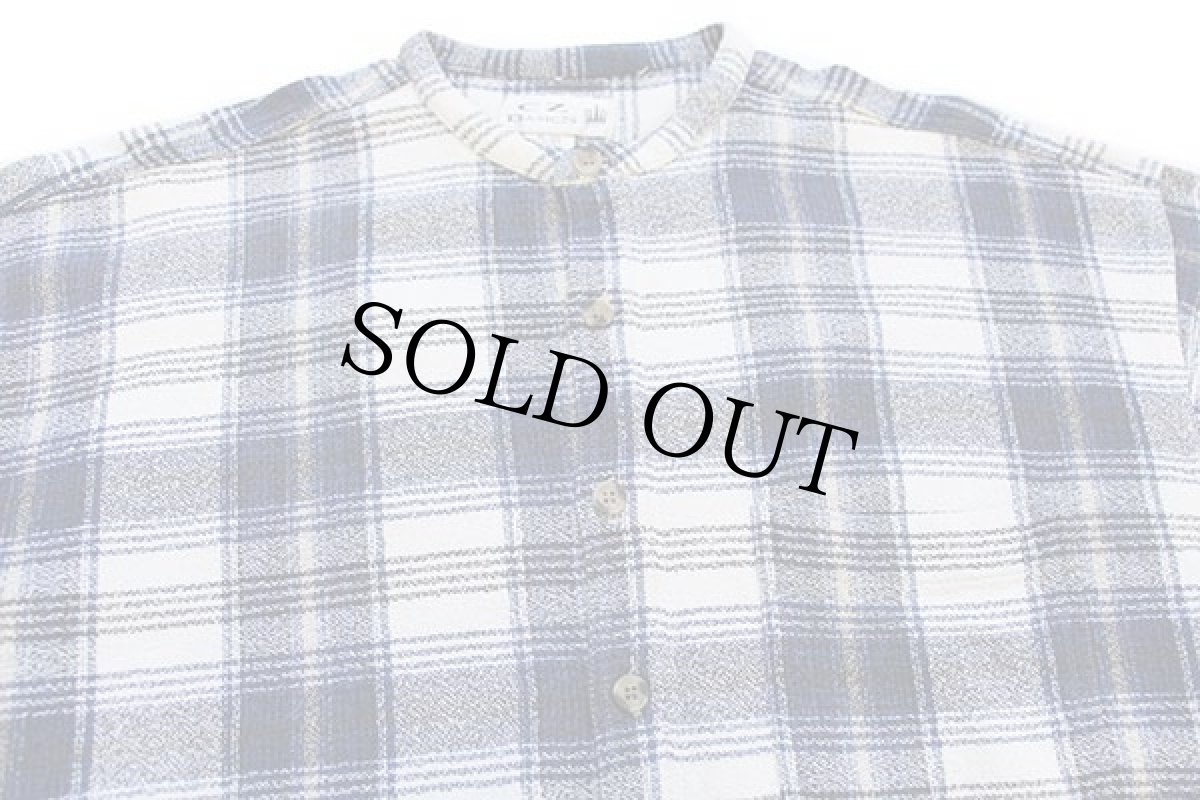 画像3: 90s CZ BASICS チェック バンドカラー アムンゼン ネルシャツ XL (3)