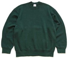 画像1: 90s USA製 MUNSINGWEAR 無地 スウェット 緑 L★ブランク (1)