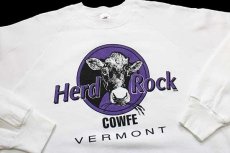 画像3: 80s USA製 Herd Rock COWFF VERMONT 牛 パロディ スウェット 白 L (3)