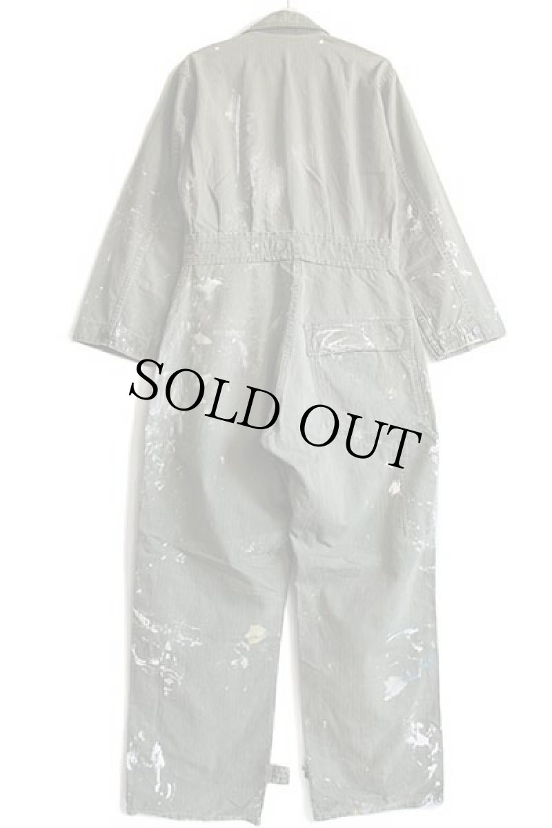 画像3: 40s 米軍 U.S.ARMY M-43 HBT ヘリンボーンツイル オールインワン ペンキ飛び オリーブドラブ 36R★つなぎ  (3)