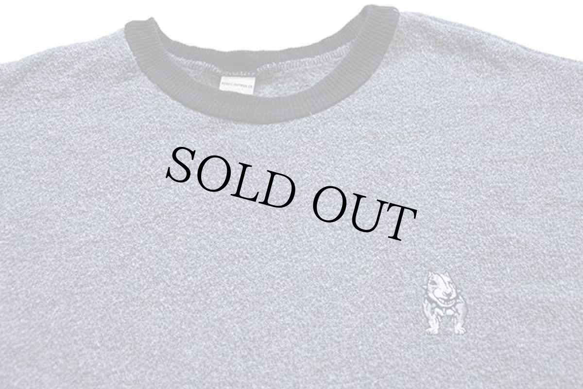 画像3: 90s USA製 PITBULL CLOTHING CO. ピットブル 刺繍入り ツートン コットン パイル スウェット グレー×黒 (3)