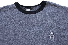 画像3: 90s USA製 PITBULL CLOTHING CO. ピットブル 刺繍入り ツートン コットン パイル スウェット グレー×黒 (3)