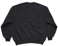画像2: 90s USA製 RUSSELLラッセル 無地 前V スウェット 黒 XL★ブランク (2)