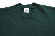画像3: 90s USA製 MUNSINGWEAR 無地 スウェット 緑 L★ブランク (3)