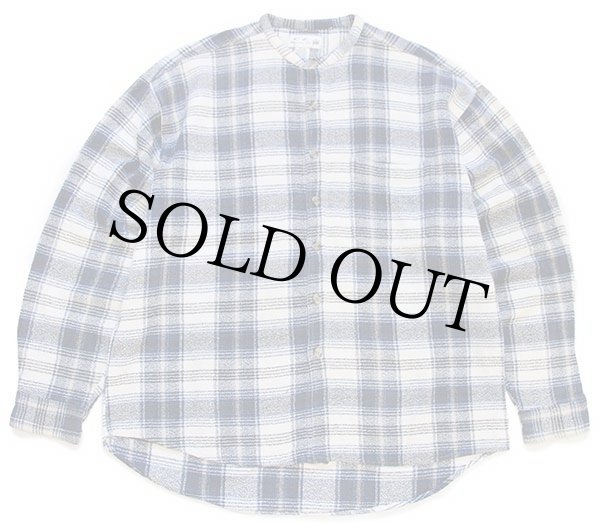 90s CZ BASICS チェック バンドカラー アムンゼン ネルシャツ XL