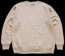 画像1: 90s USA製 Leeリー 無地 スウェット ベージュ L★ブランク (1)